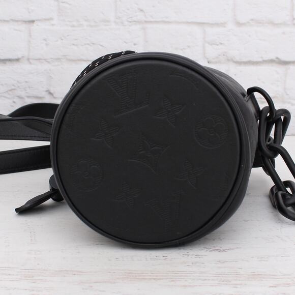 Louis Vuitton Chalk Nano Bucket Bag Monogram Shadow Leather Crossbody A4283 - Picture 9 of 11